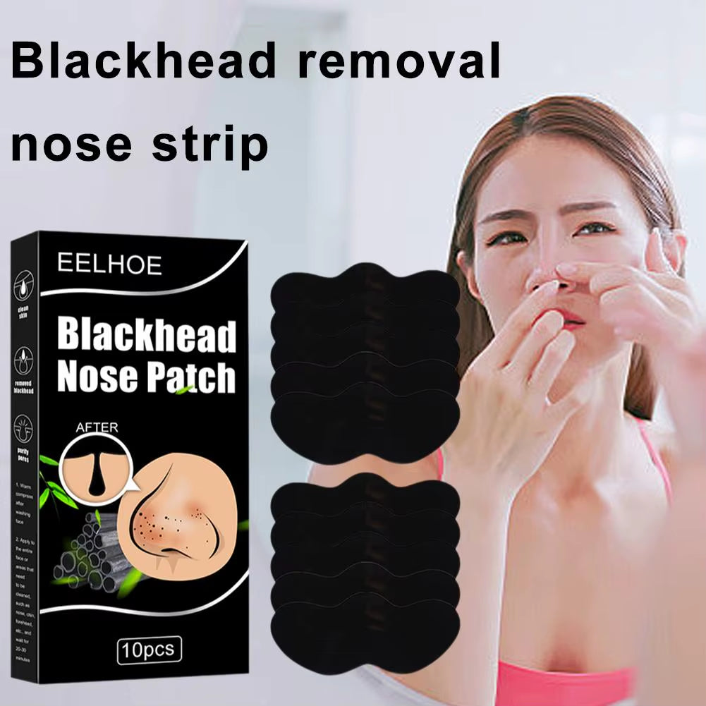 10Pcs Blackhead Remove Mask Nasal Strips Shrink Cleansing Pore Nose Black Head Remove Stickers Skin Care Mask Patch Unisex