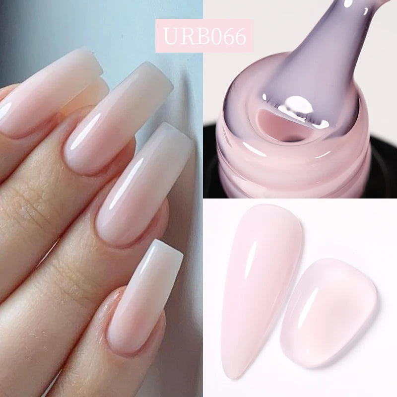 7Ml Nude Crystal Rubber Base Gel Natural Color Semi Permanent Soak off UV LED Gel Nail Art Varnish