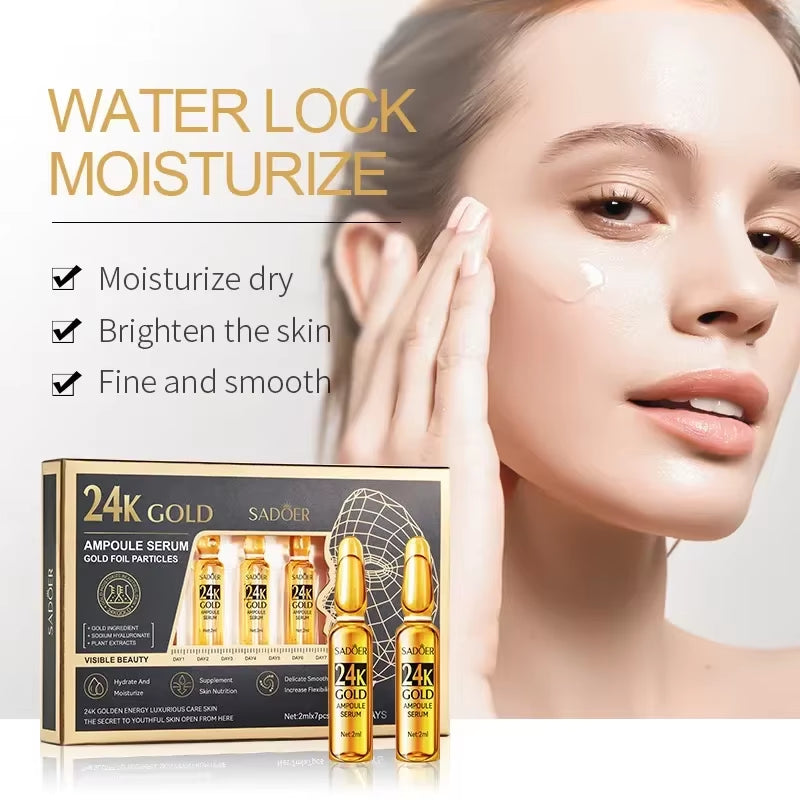 7 Pieces Hyaluronic Acid Essence Set Nicotinamide Oligopeptide Moisturizing Essence Anti-Wrinkle Whitening Ampoule Face Serum