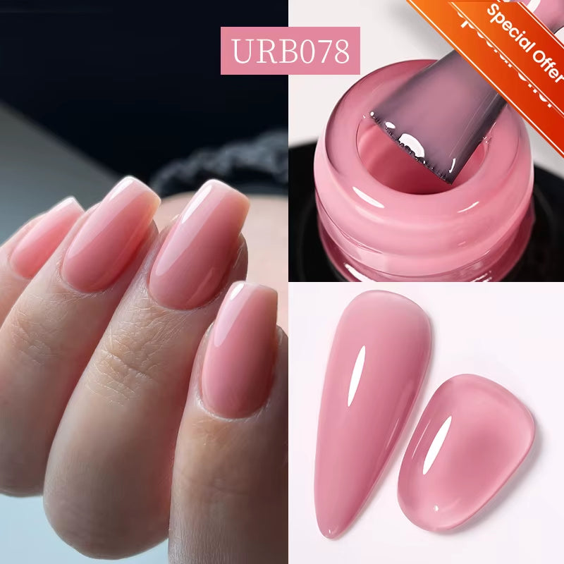 7Ml Nude Crystal Rubber Base Gel Natural Color Semi Permanent Soak off UV LED Gel Nail Art Varnish