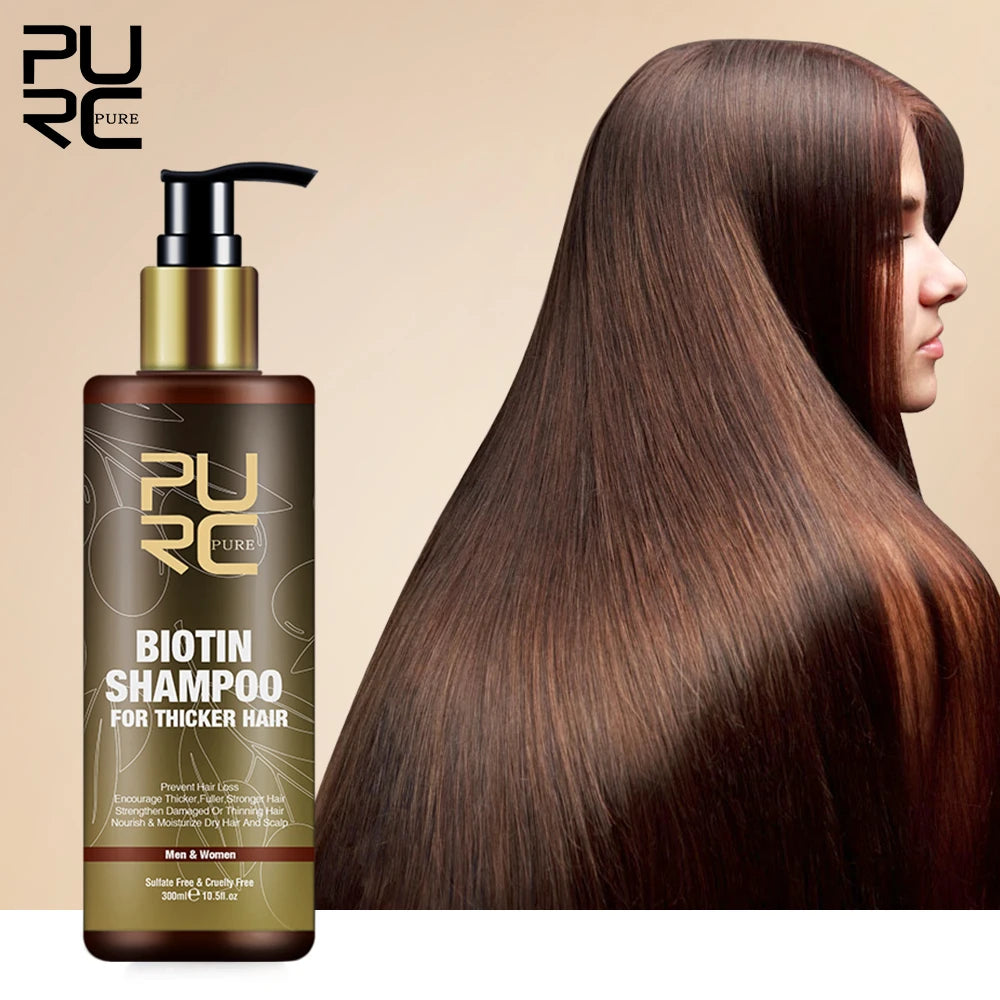 Biotin Hair Growth Shampoo anti Hair Loss Repair Damaged Frizz Argan Oil Scalp Treatment Hair Care Products