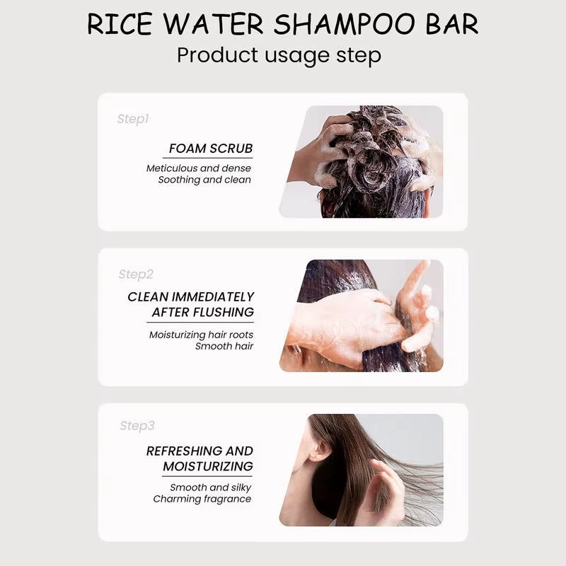 Rice Water Shampoo Bar — Oil Control, Shine & Fuller-Looking Hair 60g | Shampoo | Dolcie Care