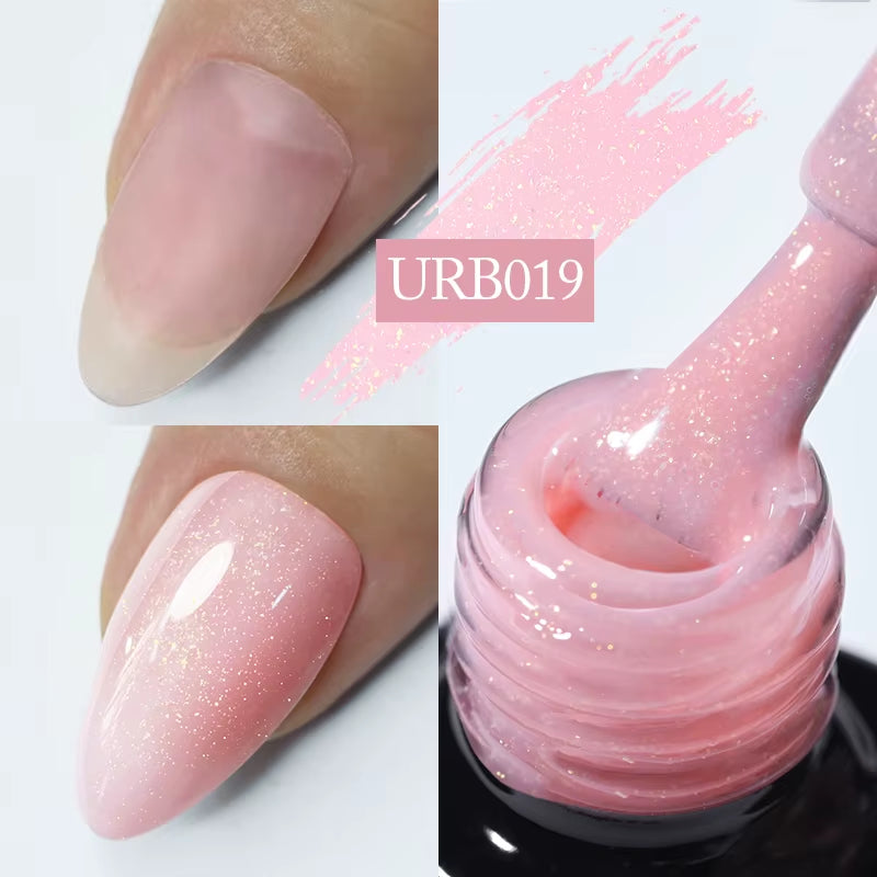 7Ml Nude Crystal Rubber Base Gel Natural Color Semi Permanent Soak off UV LED Gel Nail Art Varnish