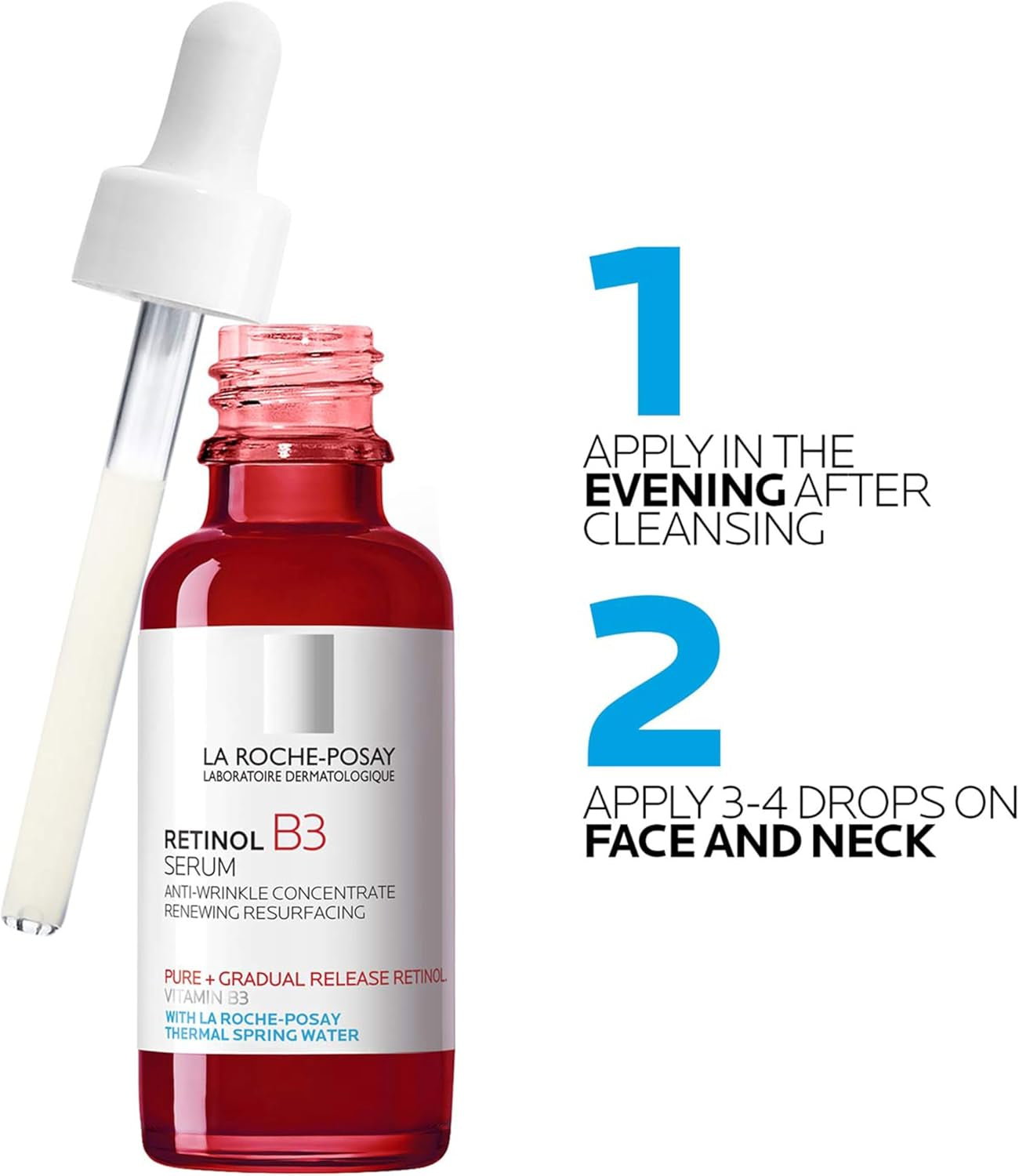 La Roche-Posay Redermic Retil Serum, Anti-Wrinkle Concentrate, Targets Fine Lines, Retil B3 Serum, 30Ml