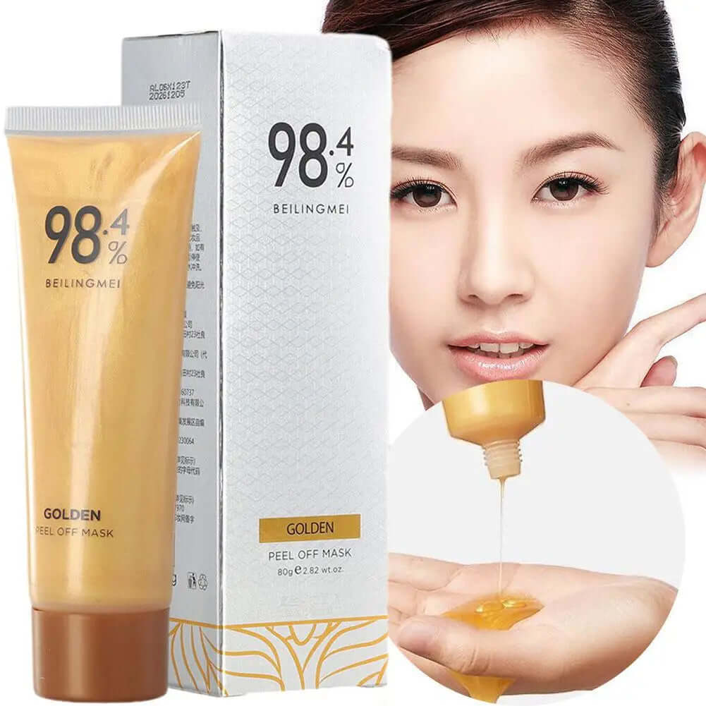 Gentle Gold Peel-Off Face Mask — Purify Pores & Remove Impurities 80g — gold peel-off face mask for pore cleansing, oil control & blackhead removal | Skin Care Masks & Peels | Beauty & Health,Face Care,Skin Care | Dolcie Care