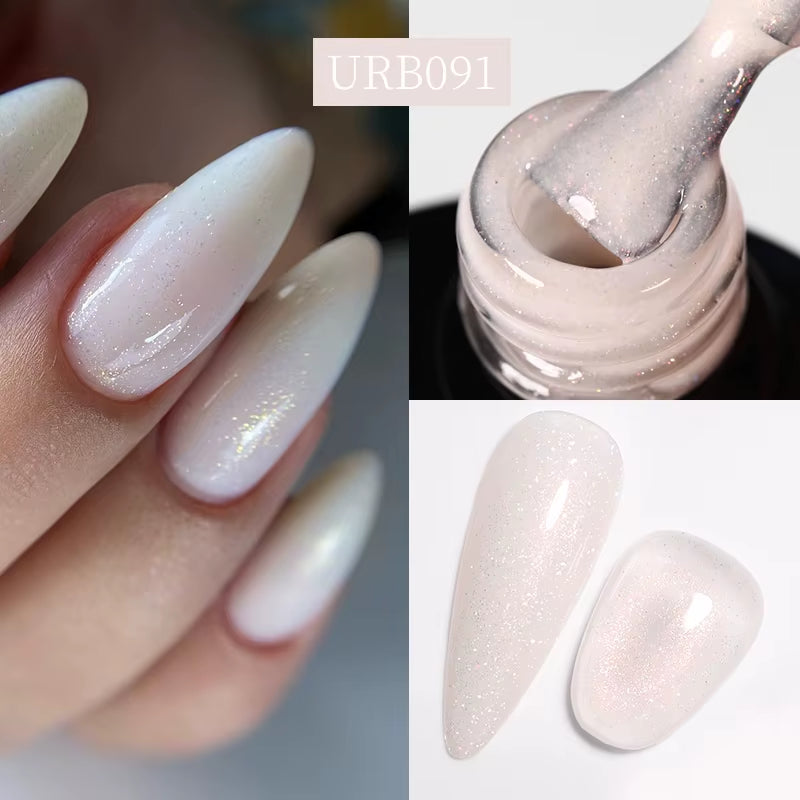7Ml Nude Crystal Rubber Base Gel Natural Color Semi Permanent Soak off UV LED Gel Nail Art Varnish