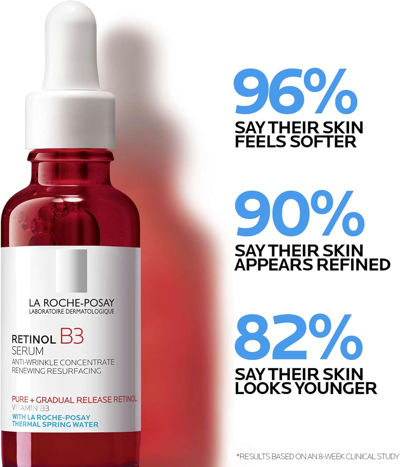 La Roche-Posay Redermic Retil Serum, Anti-Wrinkle Concentrate, Targets Fine Lines, Retil B3 Serum, 30Ml