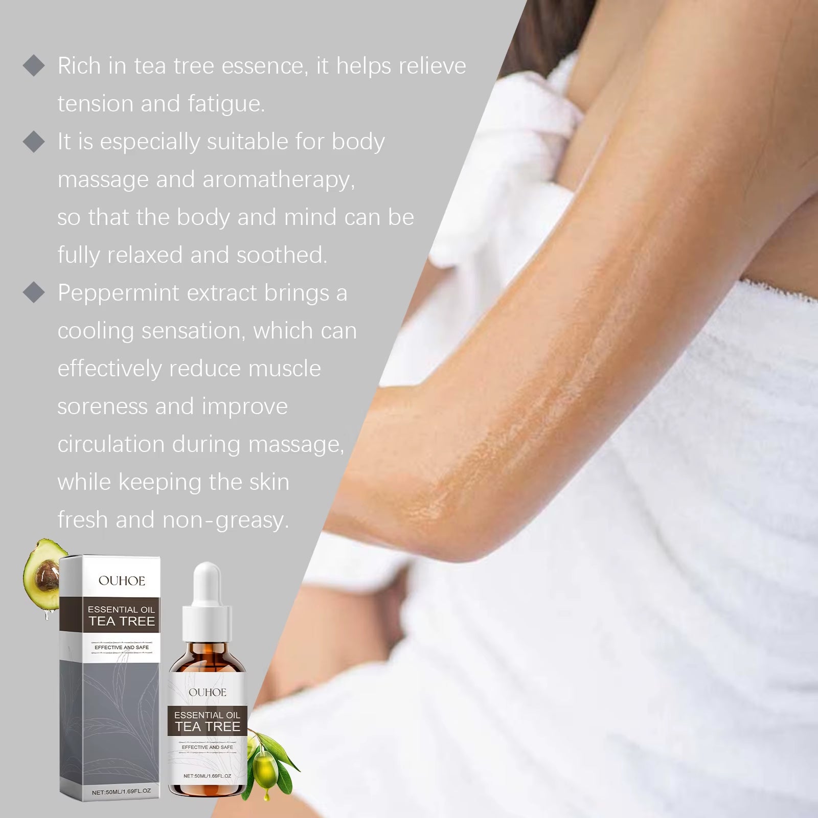 Tea Tree Brightening Body Oil — Deep Moisture, Soothing Massage & Fresh Scent 50ml | Body Oil | Dolcie Care