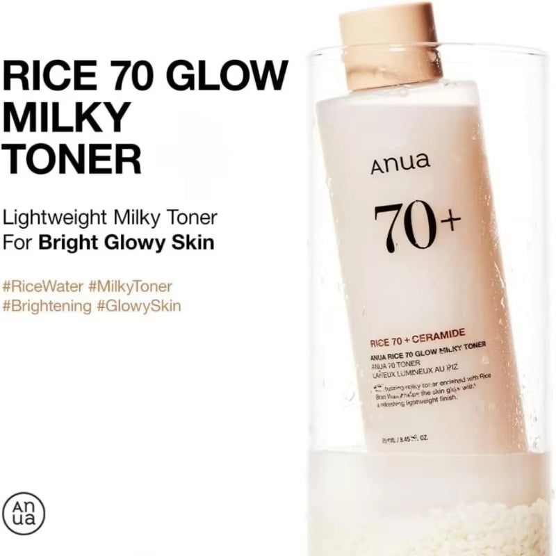 Anua Rice 70 Glowing Milky Toner — Brightening, Hydrating Milky Toner 250ml — rice-extract milky toner for brightening, hydrating & soothing | Toners | Beauty & Health,Face Care,Skin Care | Dolcie Care