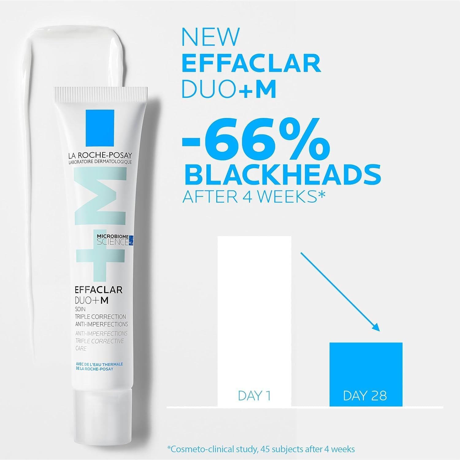 La Roche-Posay Face Moisturiser 40Ml, Effaclar Duo+M for Oily & Acne-Prone Skin, Pimples & Blackheads