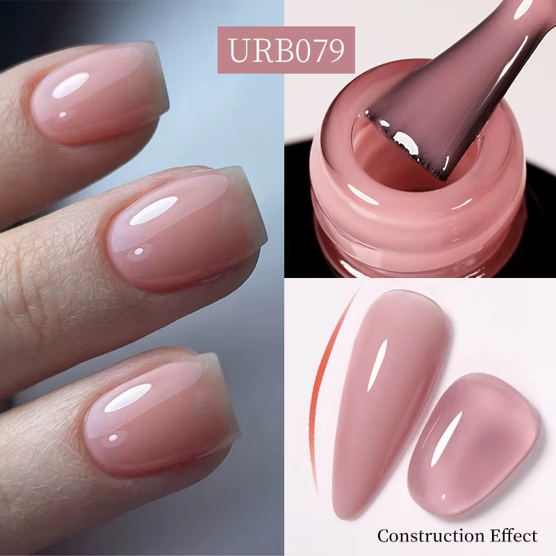 7Ml Nude Crystal Rubber Base Gel Natural Color Semi Permanent Soak off UV LED Gel Nail Art Varnish