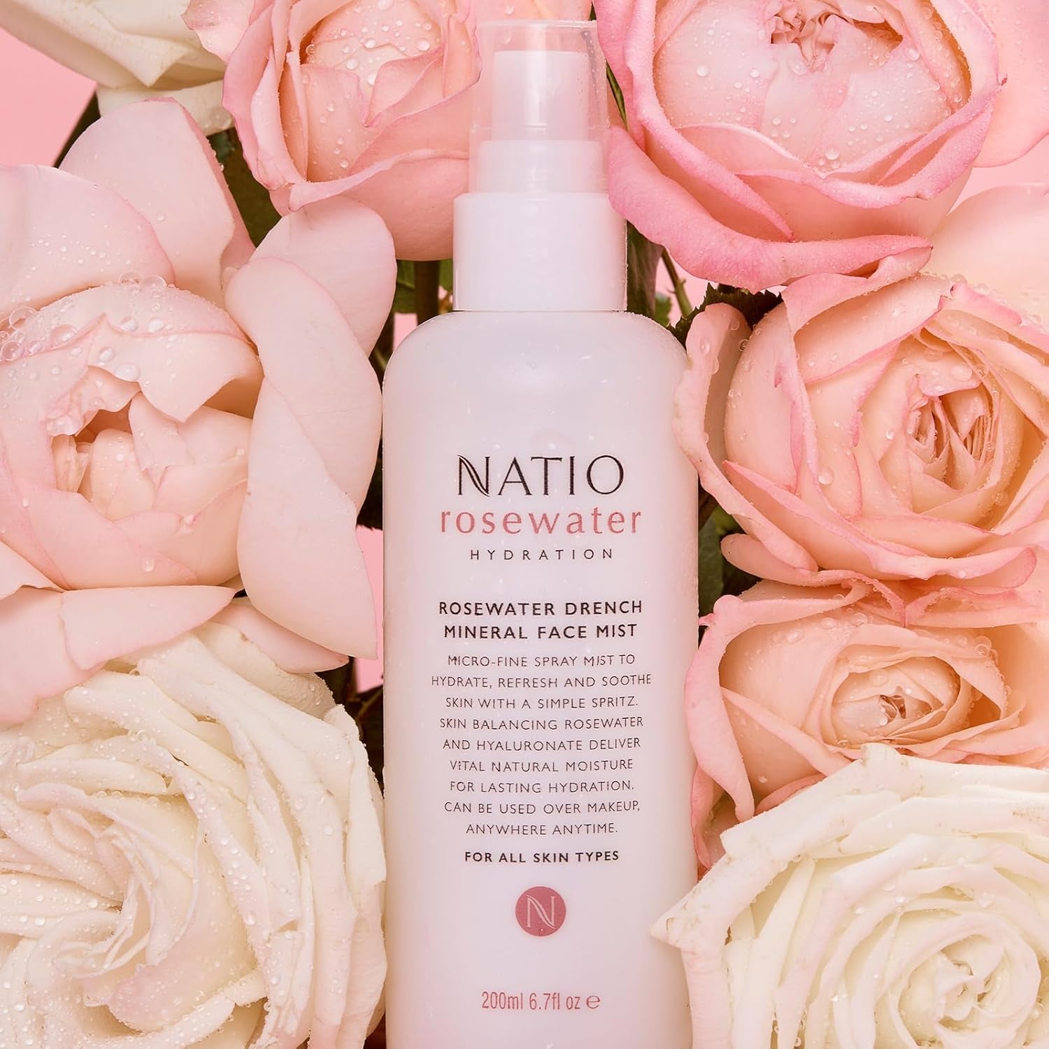 Australia Rosewater Hydration Drench Mineral Face Mist 200Ml - Refreshing Skin Balancing Rosewater & Hyaluronate Facial Mist - Hydrating, Replenishing & Balancing - Made in Australia