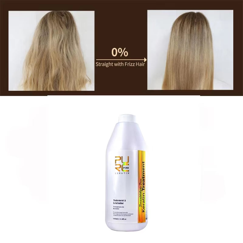 Brazilian Keratin Hair Treatment Straightening Smoothing for Deep Curly Hair Treatment Professional Hair Care Products PURE