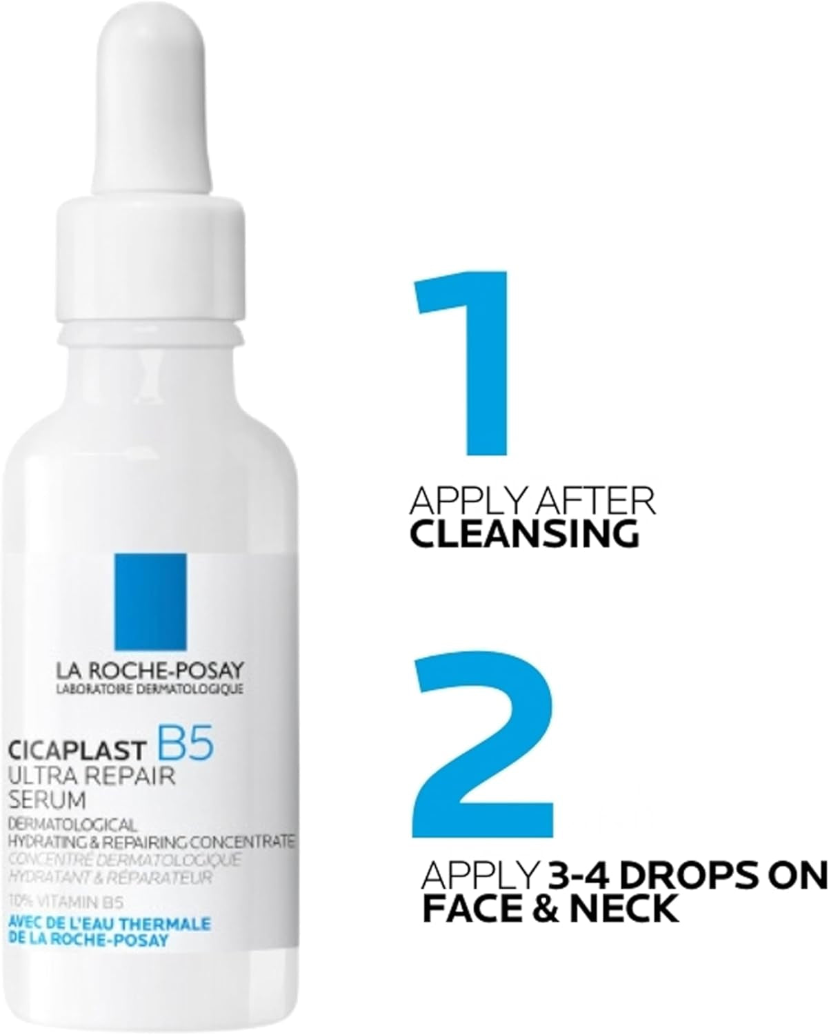 La Roche-Posay Cicaplast B5 Ultra Repair Serum 30Ml, Suits Dry Sensitive Skin, Dermatological, Hydrating, Fragrance Free