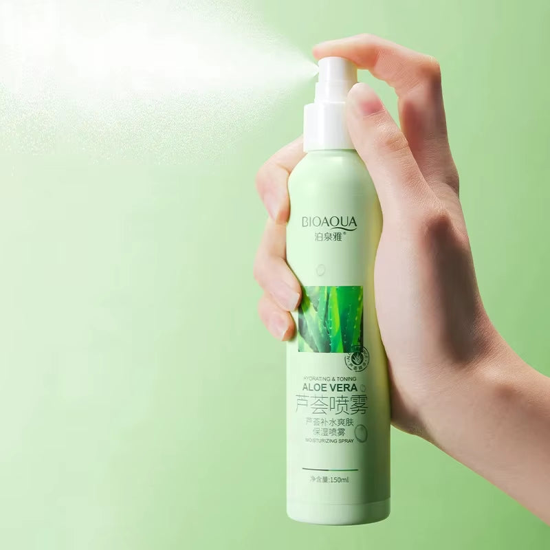 Aloe Vera Moisturizing Spray Facial Mist Essence Makeup Water Refreshing Oil Control Soothing Face Toner Skin Care 150Ml