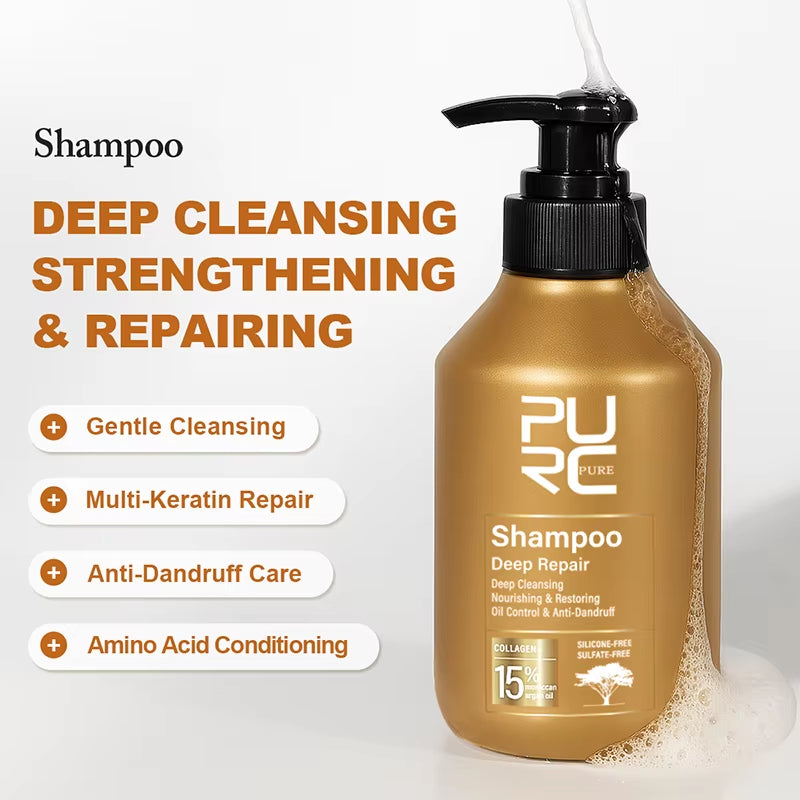 Morocco Argan Oil Shampoo Conditioner Set Amino Acid Keratin Smoothing Repair Damaged Hair Treatment Sulfate-Free Hair Care