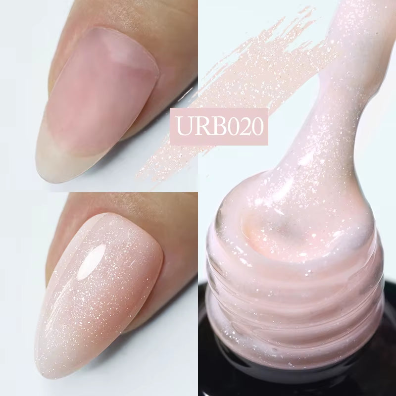7Ml Nude Crystal Rubber Base Gel Natural Color Semi Permanent Soak off UV LED Gel Nail Art Varnish
