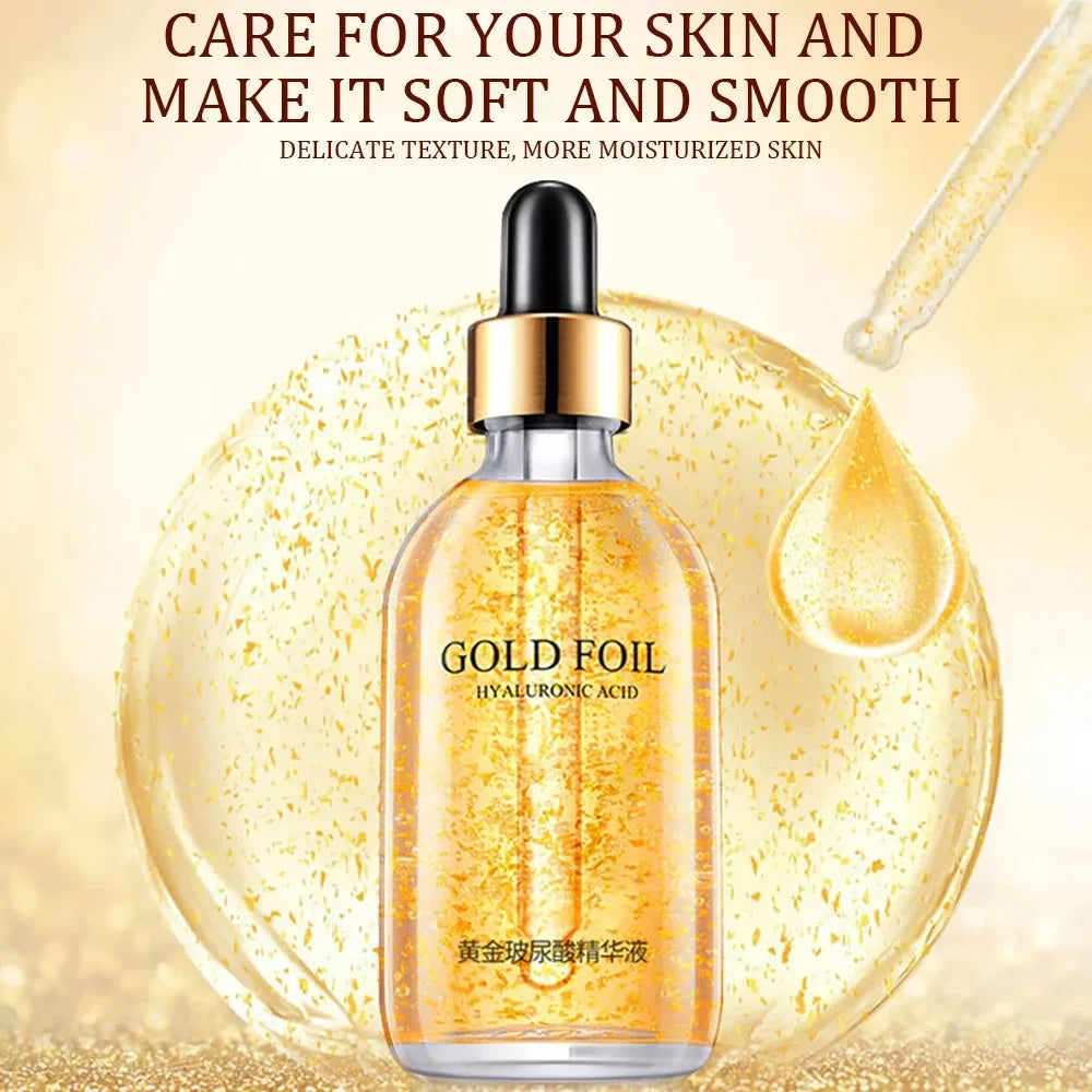 Gold Foil Hyaluronic Acid & Niacinamide Face Serum — Anti-Aging Hydration, Brightening & Smoothing 100 ml — hyaluronic acid & niacinamide face serum for anti-aging hydration, brightening & smoothing | Face Serums | Beauty & Health,Face Care,Skin Care | Do