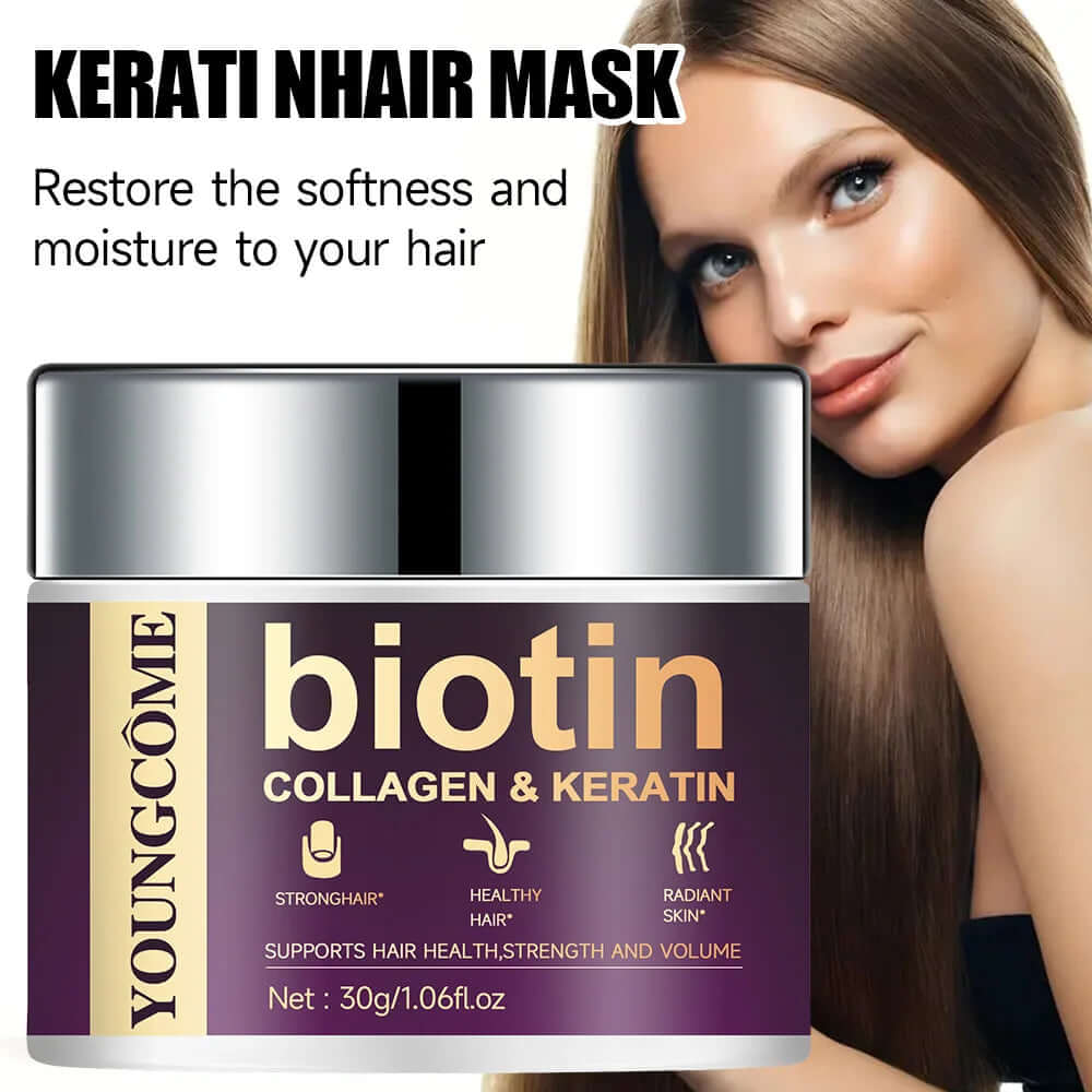 YOUNGCOME Biotin Moisturizing Hair Mask — With Collagen & Natural Keratin 30g — biotin hair mask with collagen & keratin for deep nourishment, damage repair & anti-frizz | Conditioners | Beauty & Health,Hair Care & Styling,Shampoo & Conditioner & Hair Car