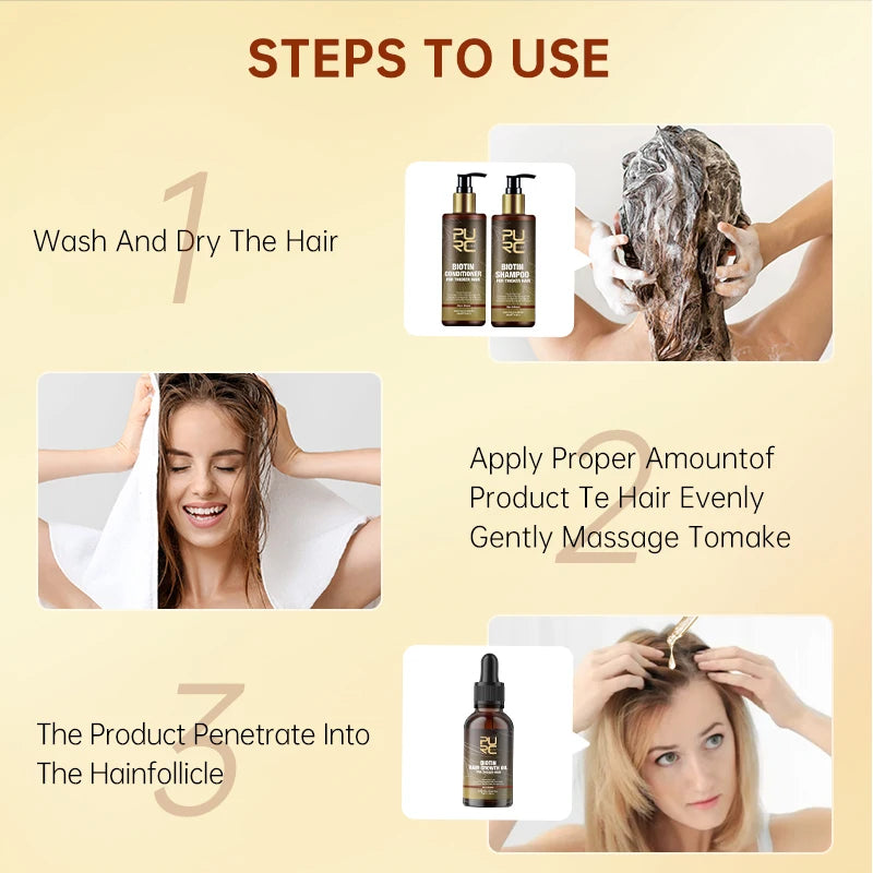 Biotin Hair Growth Shampoo anti Hair Loss Repair Damaged Frizz Argan Oil Scalp Treatment Hair Care Products