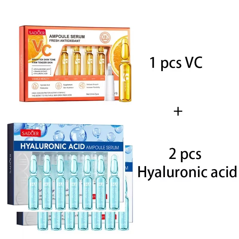 7 Pieces Hyaluronic Acid Essence Set Nicotinamide Oligopeptide Moisturizing Essence Anti-Wrinkle Whitening Ampoule Face Serum