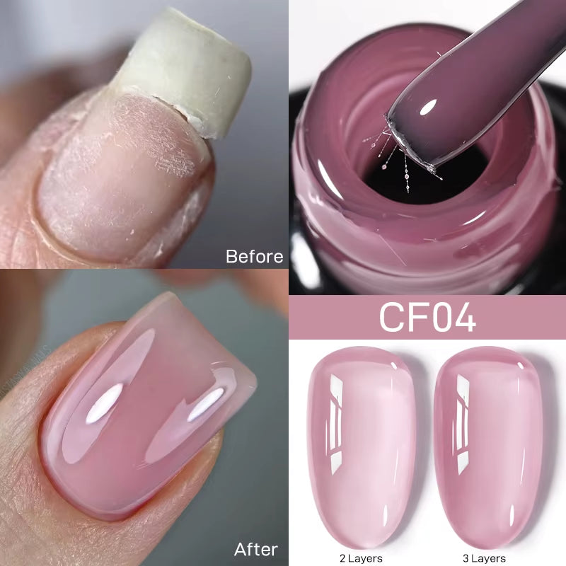 7Ml Nude Crystal Rubber Base Gel Natural Color Semi Permanent Soak off UV LED Gel Nail Art Varnish