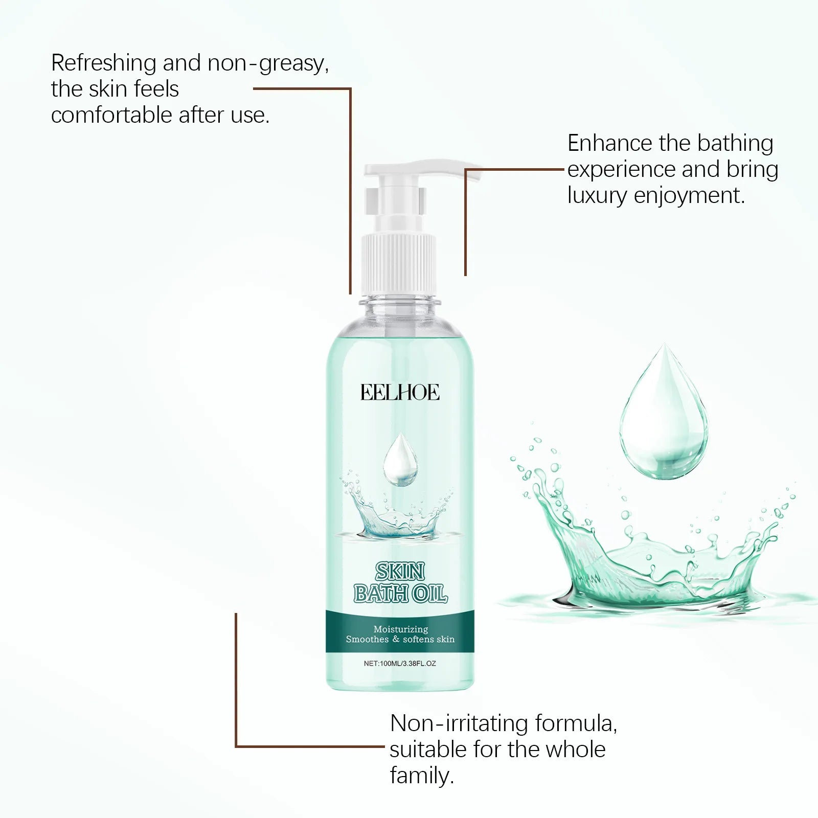 Nicotinamide Bath Oil Brightening Skin Repair Dry Skin Remover Smooth Body Cleaning Long Lasting Moisturizing Body Oil