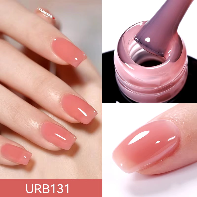 7Ml Nude Crystal Rubber Base Gel Natural Color Semi Permanent Soak off UV LED Gel Nail Art Varnish