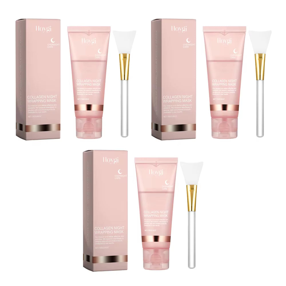 75G Collagen Night Wrapping Peel off Mask Facial Moisturizing Brighten Hydrating Smooth Face Firming Skin Rejuvenation Care Mask