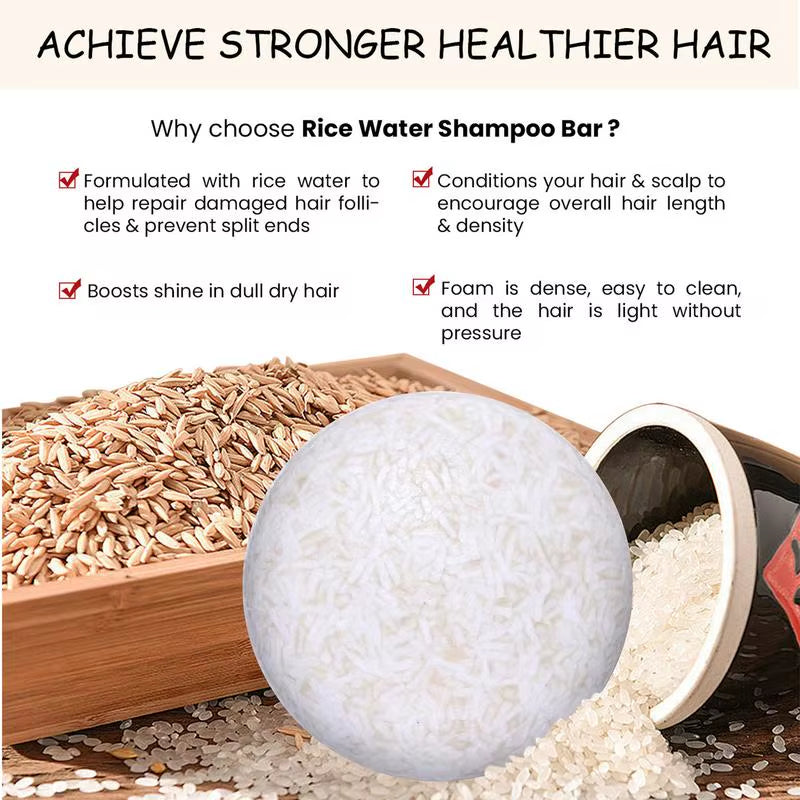 Rice Water Shampoo Bar — Oil Control, Shine & Fuller-Looking Hair 60g | Shampoo | Dolcie Care