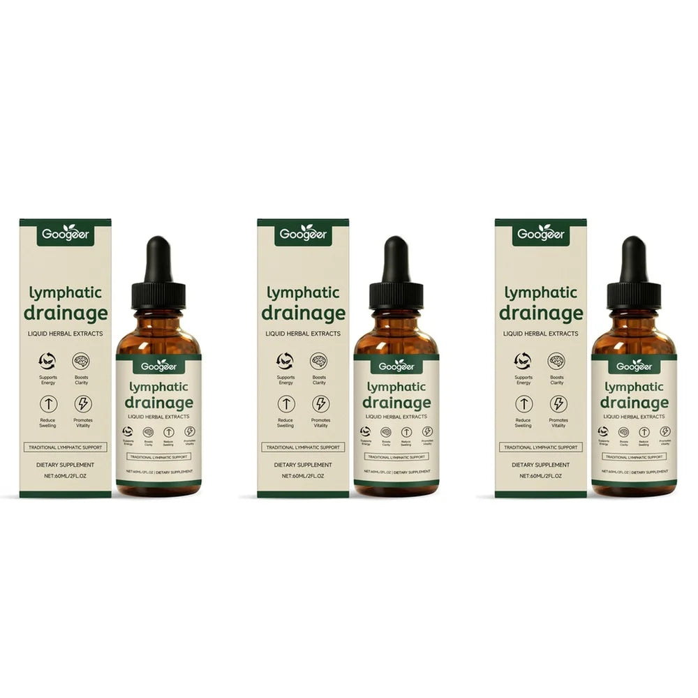 Googeer Lymphatic Drainage Herbal Drops 60ml – Herbal Daily Wellness Supplement with Uncaria & Red Clover