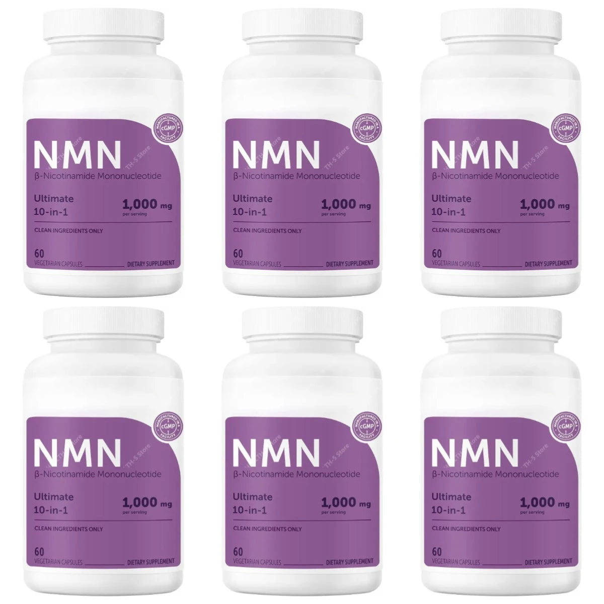 NMN Capsules 1000mg with Resveratrol, CoQ10 & Vitamin C – Vegan Daily Wellness Supplement, 120 Capsules