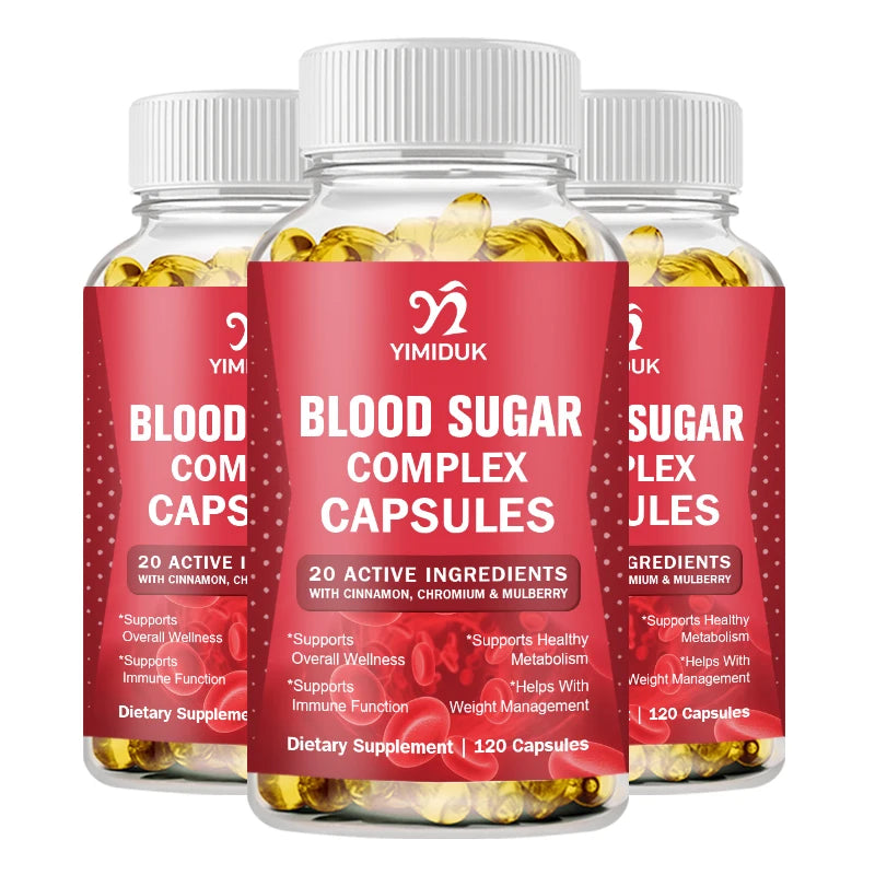 Yimiduk Blood Sugar Support Capsules with Cinnamon, Chromium & Mulberry | Metabolic & Immune Health Supplement | 60/120 Capsules