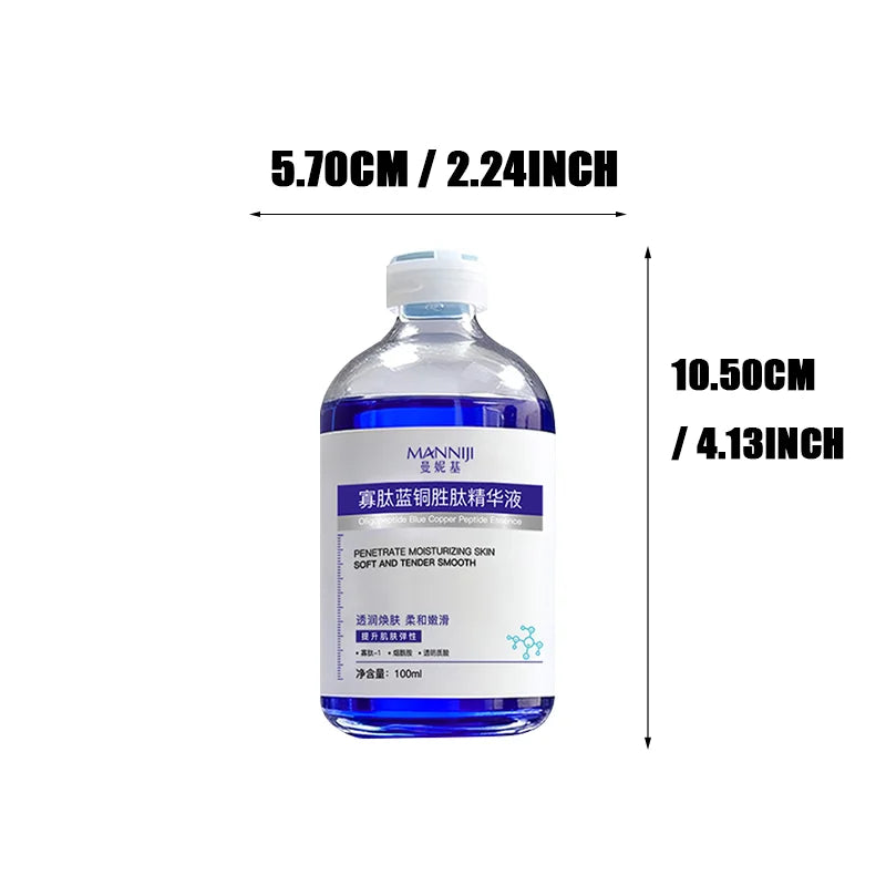 Blue Copper Peptide Facial Essence 100ml – Lightweight Hydrating Serum for Smooth, Fresh-Looking Skin