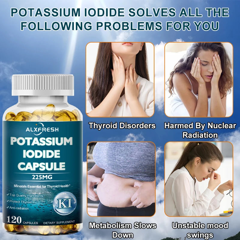 ALXFRESH Potassium Iodide Capsules – Thyroid Health & Daily Wellness Supplement