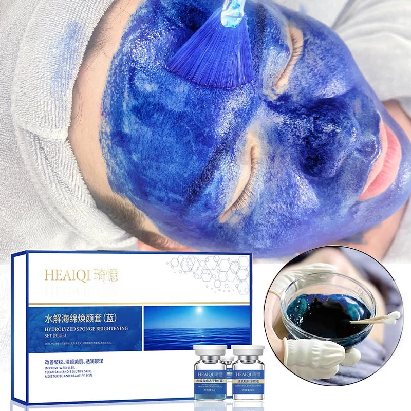 Sponge Spicule Facial Skincare Kit – Hydrating Skin Renewal Treatment with Peptide Ingredients, 5 Applications