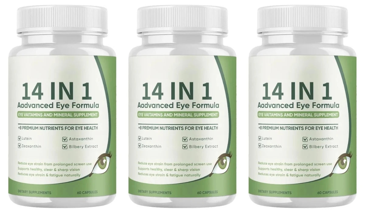 14-in-1 Eye Health Supplement Capsules – Astaxanthin, Lutein & Zeaxanthin for Daily Eye Wellness