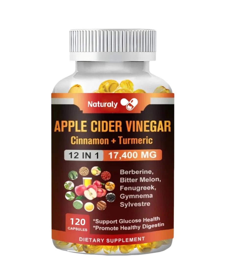 Apple Cider Vinegar Capsules 17,400mg – 12-in-1 Digestive, Immune & Metabolism Support