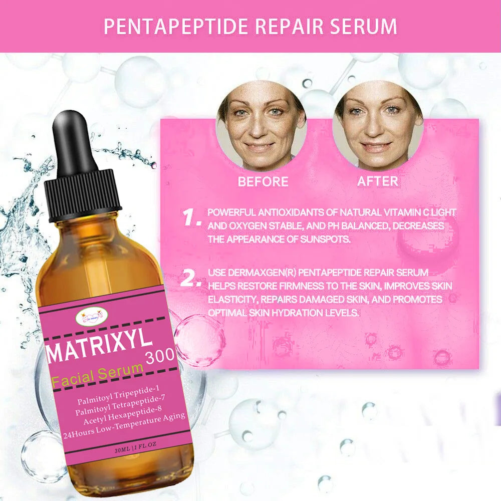 2-Piece Matrixyl 3000 Facial Serum Set – Hydrating Peptide Skincare with Hyaluronic Acid & Vitamin C