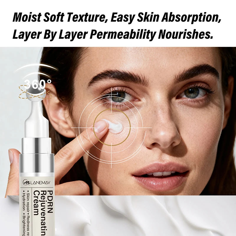PDRN Salmon DNA Eye Cream – Roller Ball Eye Serum with Niacinamide & Collagen, Hydrating & Soothing