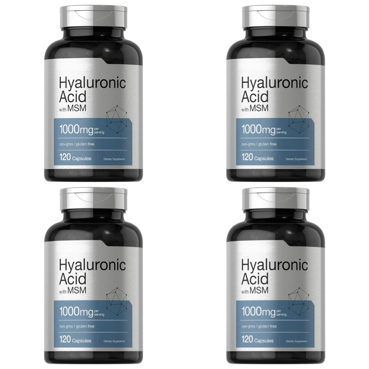 Hyaluronic Acid with MSM Capsules – 1000mg Per Serving, 120 Capsules