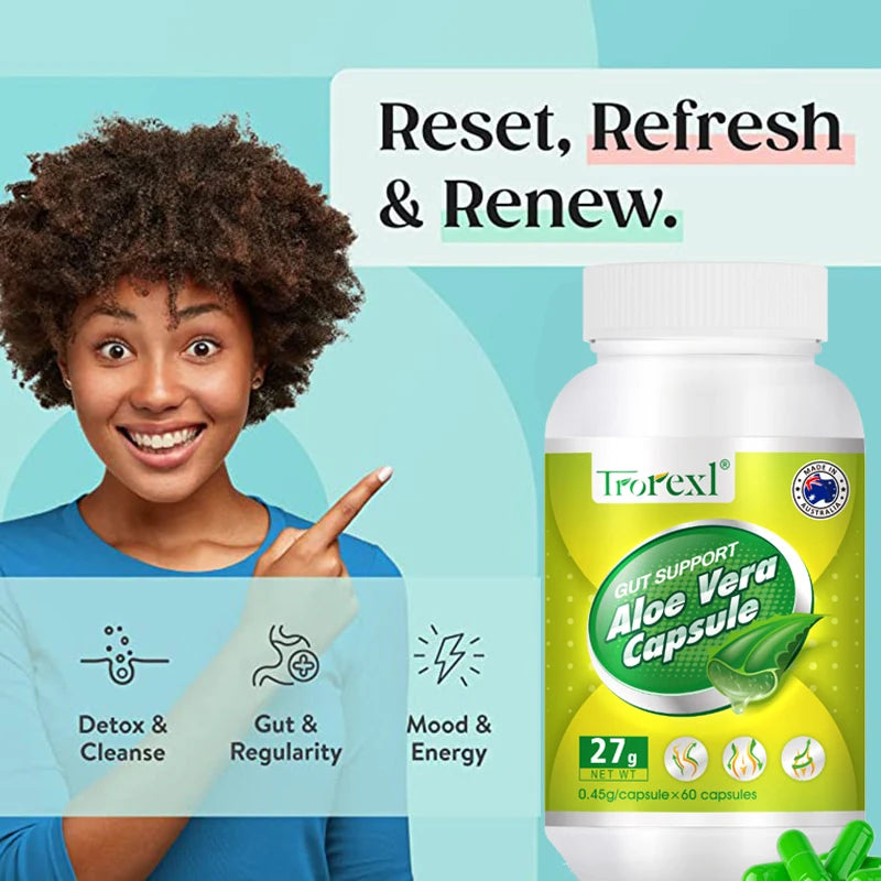 Aloe Vera Capsules – Herbal Supplement, 60 Capsules