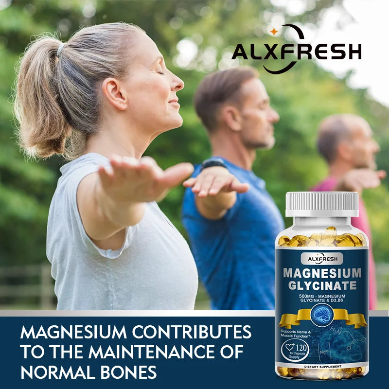 Magnesium Glycinate Supplement with Zinc, Vitamin D3 & Vitamin B6 – Muscle, Bone, Nervous System & Immune Support