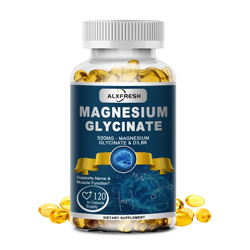 Magnesium Glycinate Supplement with Zinc, Vitamin D3 & Vitamin B6 – Muscle, Bone, Nervous System & Immune Support