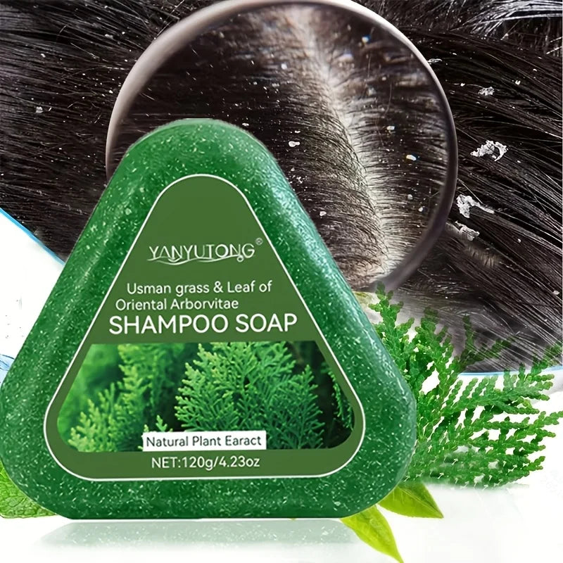 Usman Grass & Platycladus Herbal Shampoo Bar – Natural Shampoo Soap for Healthy Hair & Scalp Care 120g