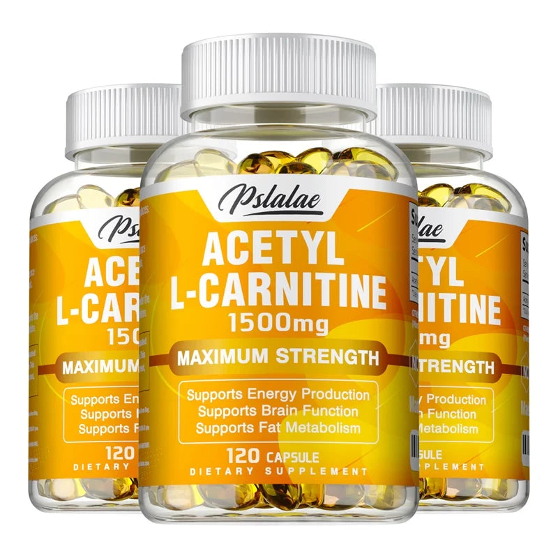 PSLALAE Acetyl L-Carnitine 1500mg Capsules – Daily Energy, Brain & Metabolism Support Supplement