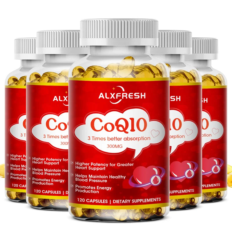 ALXFRESH CoQ10 300mg Capsules – Cellular Energy & Heart Health Daily Supplement