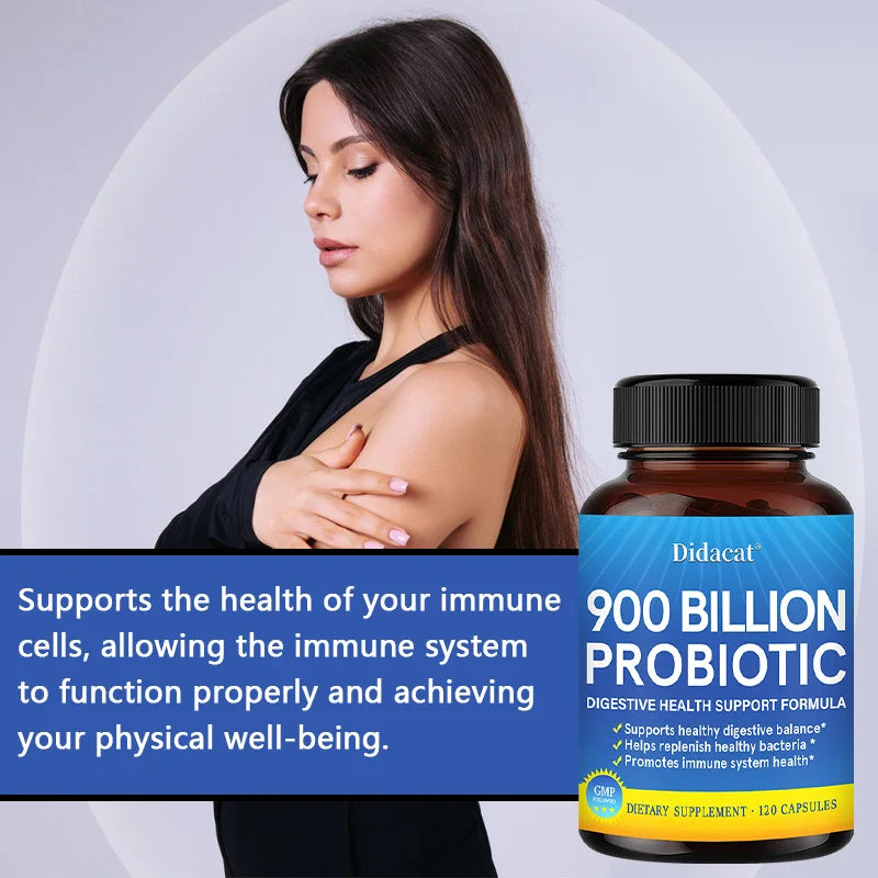 900 Billion Probiotic Capsules – Digestive Health, Gut Flora Balance & Immune Support