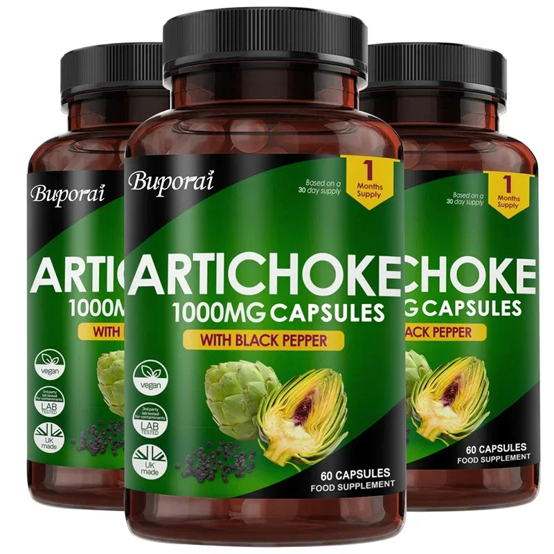 PSLALAE Artichoke 1000mg Capsules for Liver Health, Digestive Support & Antioxidant Wellness | Vegan Supplement | 30/60/120 Capsules
