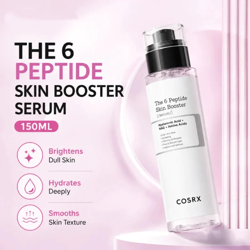6-Peptide Booster Facial Serum – Hydrating Essence with Niacinamide & Hyaluronic Acid
